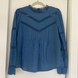 J.Crew Cotton Indigo Boho Shirt